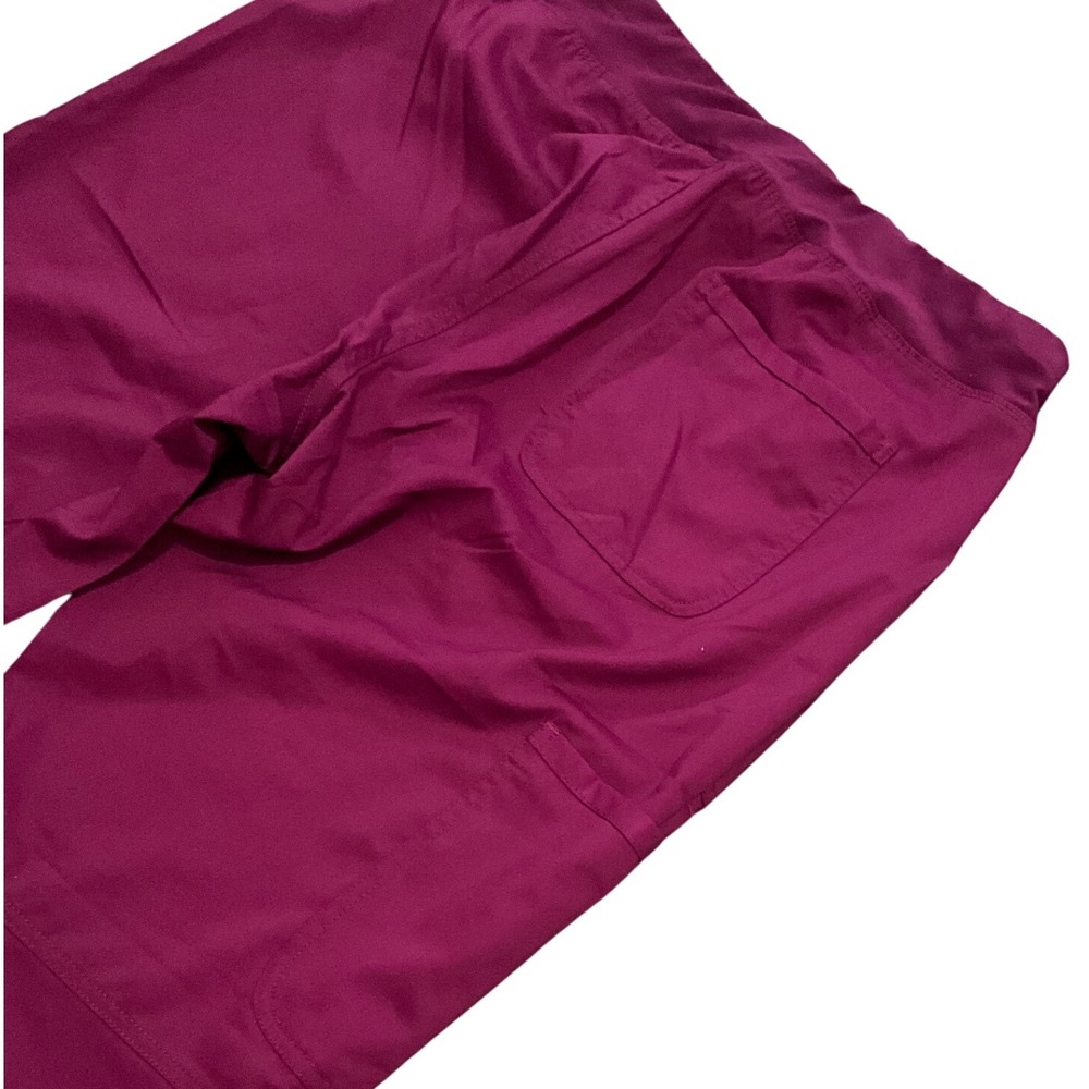 Cherokee Workwear Revolution Scrub Pants Women Wine Pull On Stretch Size M NWT - Picture 8 of 9